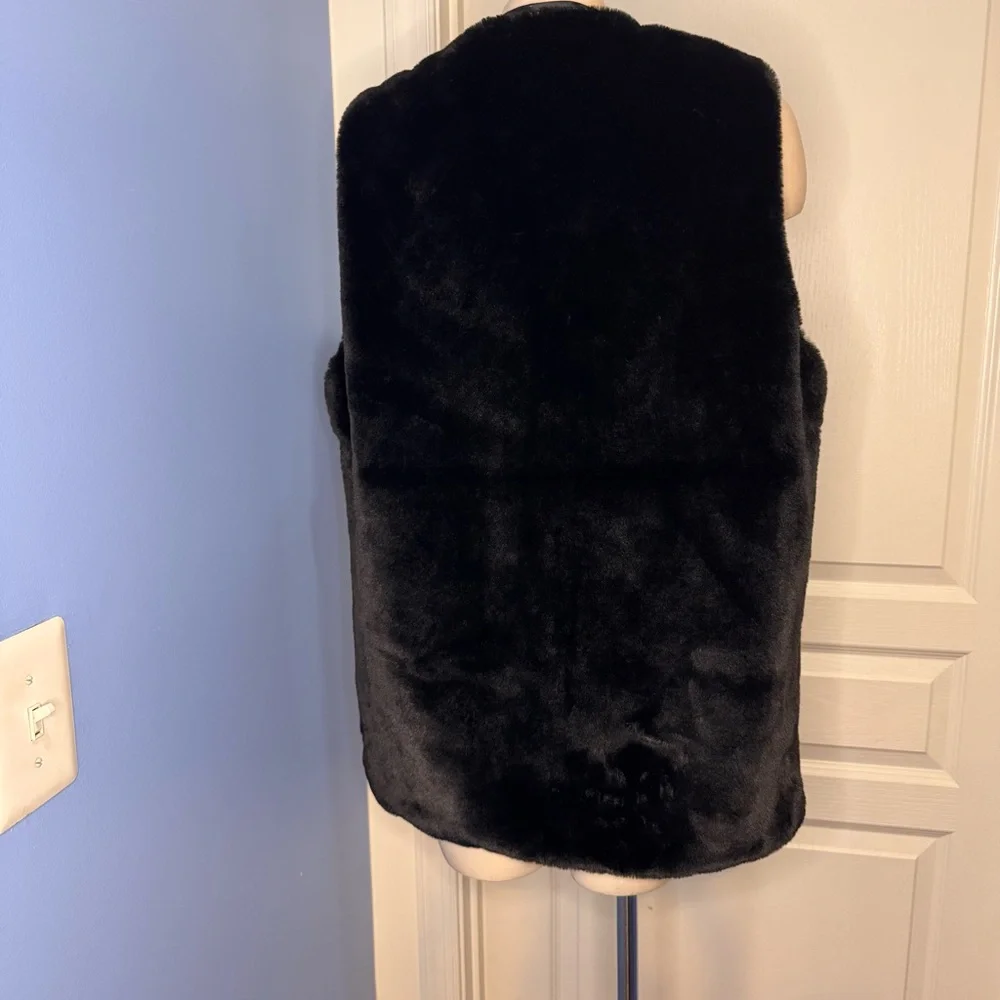 Black Synthetic Fur Vest Nordstrom Rack Large